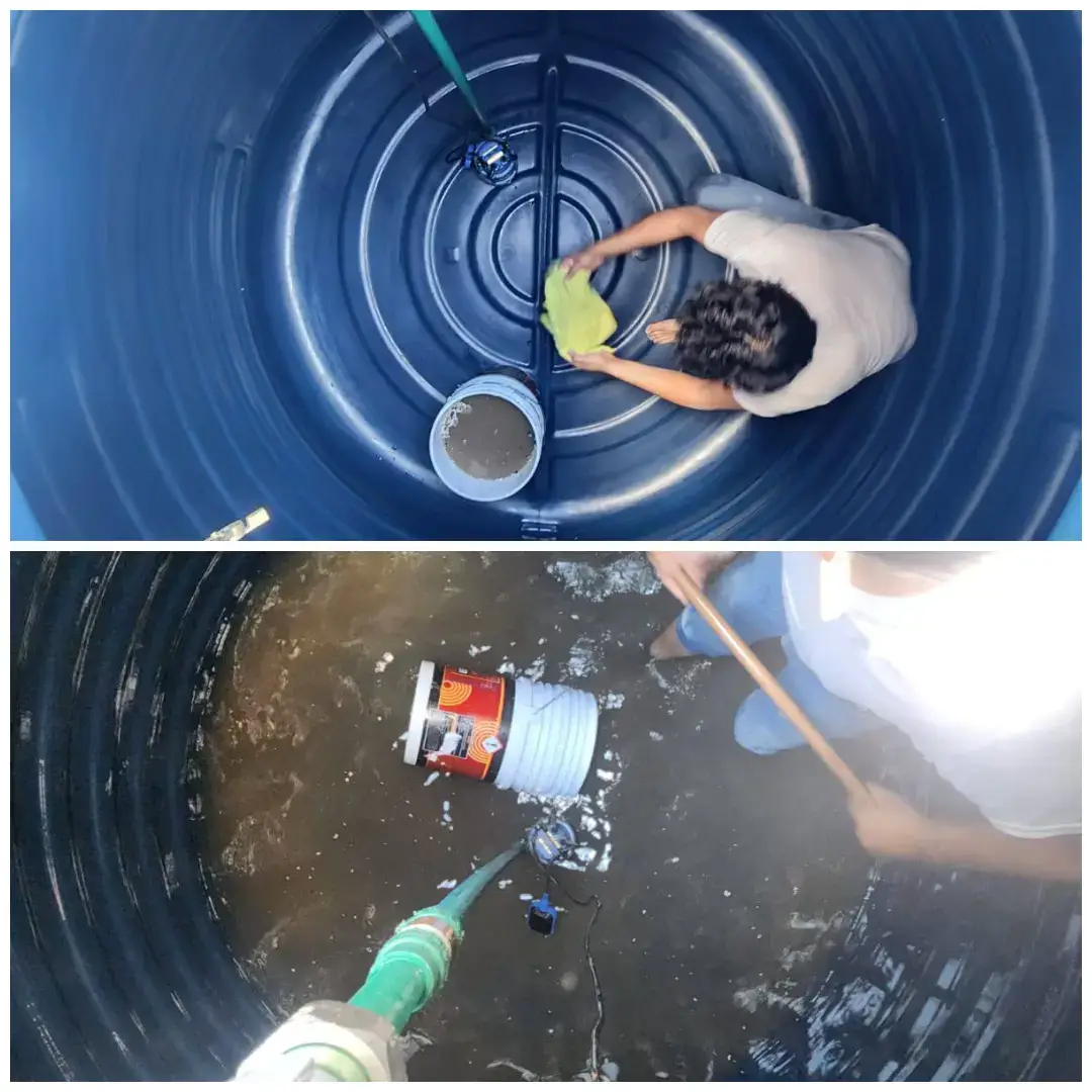 Desinfección de tinacos y cisternas antes y después del servicio